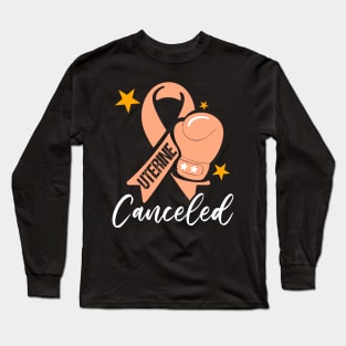 Peach Ribbon Uterine Cancer Awareness Long Sleeve T-Shirt